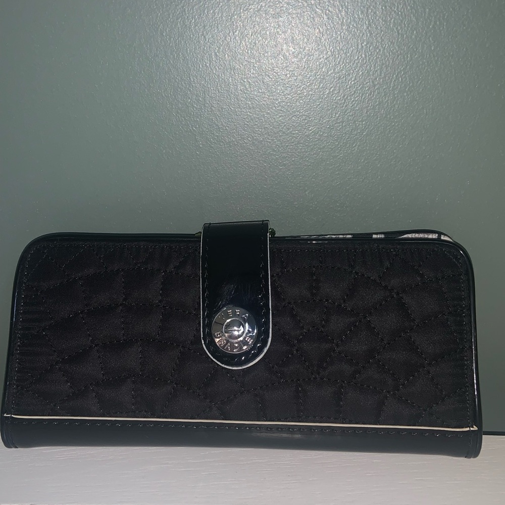 Vera Bradley Black Quilted and Patent Leather Wallet